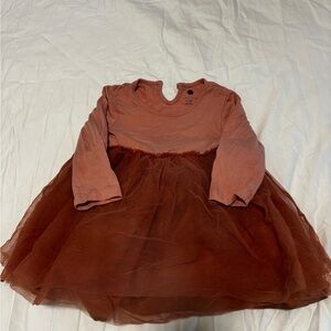Little Earth Terracotta Tulle Kids Dress